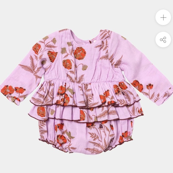 Pink Chicken Baby Girl’s Heidi Bubble Romper Size 0-3M - Picture 1 of 6